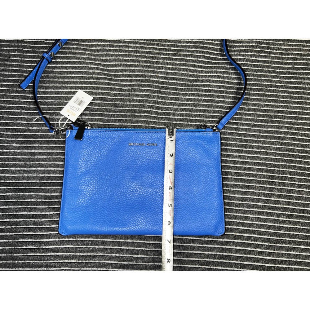 Michael Kors Pebble Leather Double Pouch Crossbody Bag Oxford Multi Blue - Picture 15 of 16